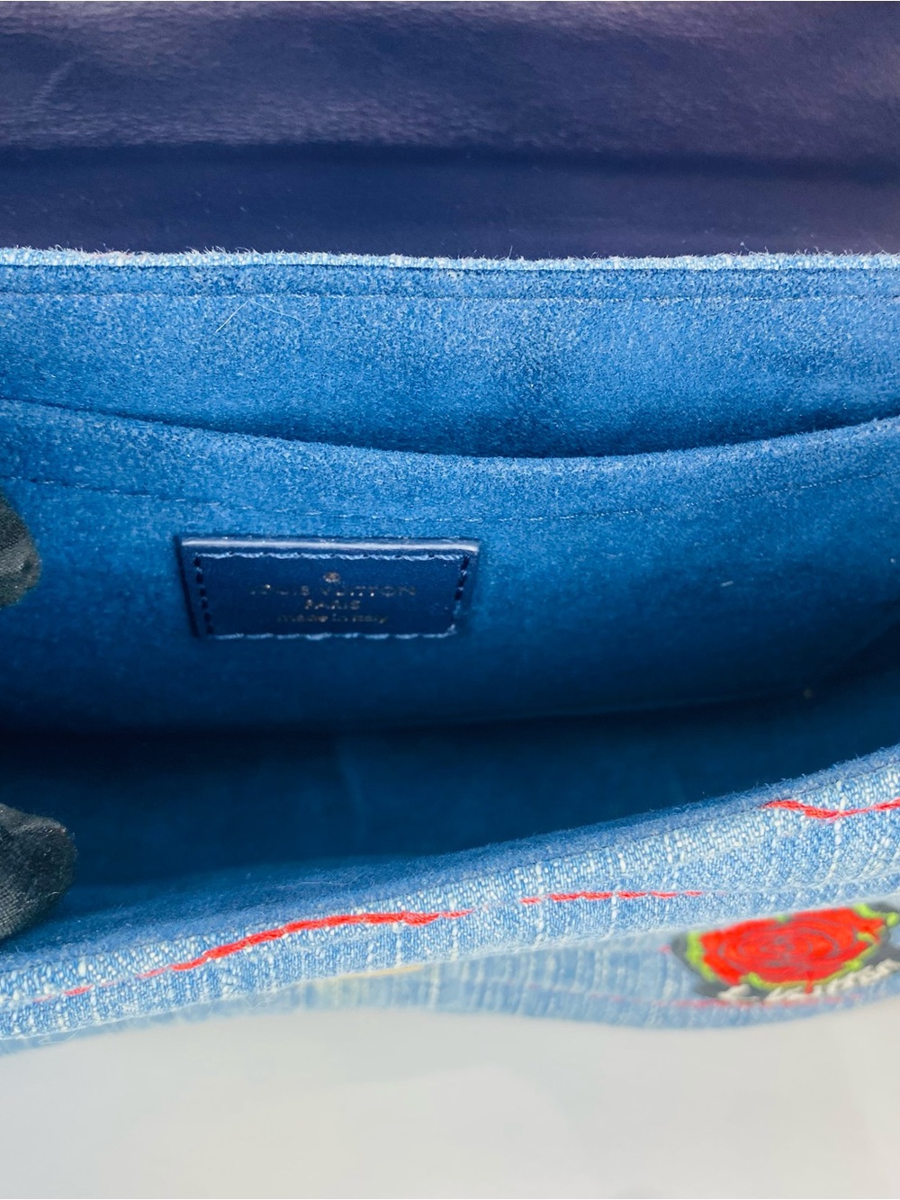 Louis Vuitton Denim Patchwork New Wave Shoulder Bag with Colorful Embroidered - Picture 10 of 12